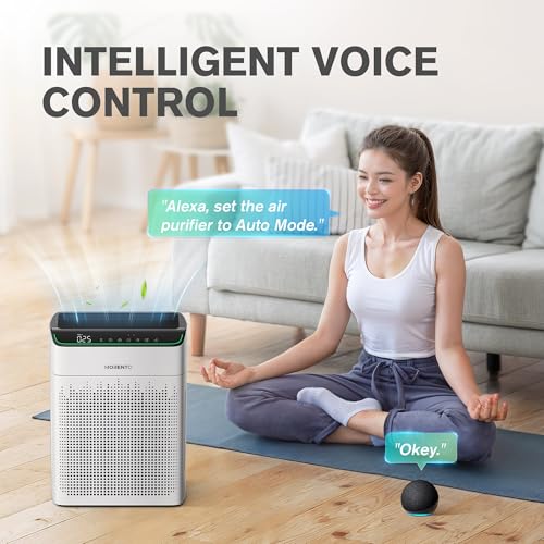 MORENTO Air Purifiers for Home Large Room Up to 1690 ft² with PM 2.5 Air Quality Monitor