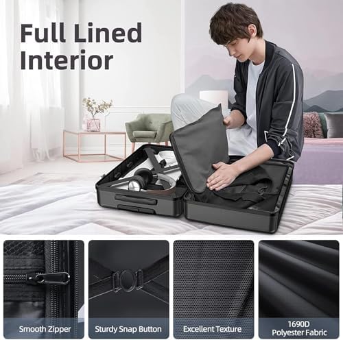 Luggage Set, 3-piece (20/24/28)" Suitcases with Universal Wheels PC+ABS Durable Hardshell Luggage Clearance Price (black)