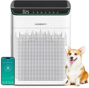 MORENTO Air Purifiers for Home Large Room Up to 1690 ft² with PM 2.5 Air Quality Monitor
