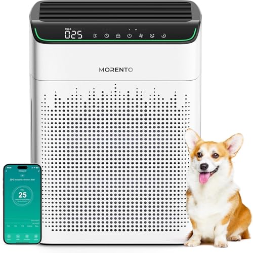 MORENTO Air Purifiers for Home Large Room Up to 1690 ft² with PM 2.5 Air Quality Monitor
