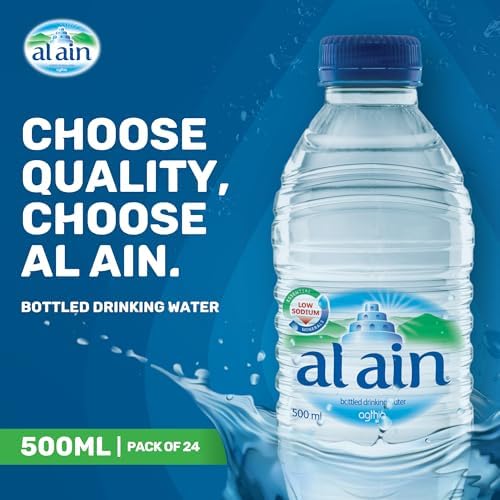 Al Ain Mineral Water, 500ml, Pack of 24, Low Sodium, Balanced Minerals, Bottle