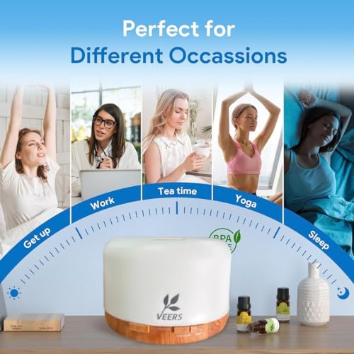 500ml Premium, Essential Oil Humidifier, Air Purifier for Home with 10ml Lavender Oil, Remote Control, 5 in1 Ultrasonic Aromatherapy Fragrant Oil Diffuser Vaporizer, Auto-Off Safety Switch.