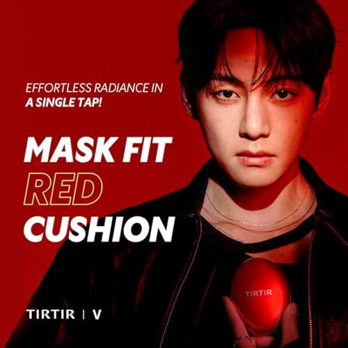 TIRTIR Mask Fit Red Cushion Foundation | Japan's No.1 Choice for Glass skin, Long-Lasting, Lightweight, Buildable Coverage, Semi-Matte (24W Soft Beige, 18g (Pack of 1))