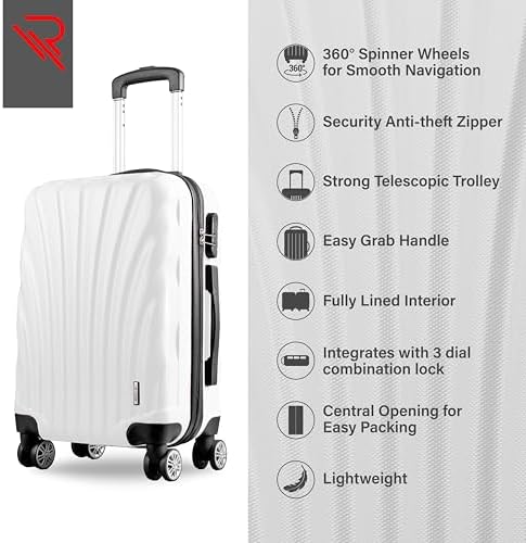 Reflection ABS Luggage, Lightweight & 360° Silent Wheels Suitcase, Airline Approved, ABS Hard Luggage Trolley, Travel Luggage with Spinner Wheels
