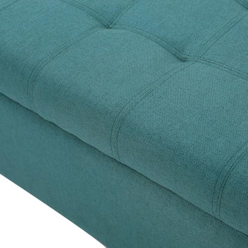 Ripple FURNITURE Home ModernFabric Storage Ottoman (Teal)