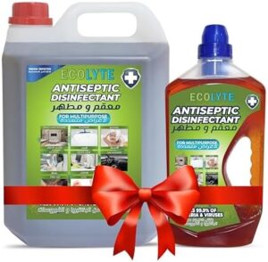 ECOLYTE+ Antiseptic Disinfectant, Premium Liquid, Effective Germ Protection Antibacterial & Personal Hygiene, Versatile & Effective, Used in Bathing, Laundry, All purpose Cleaner (1 Liter & 5 Liter)