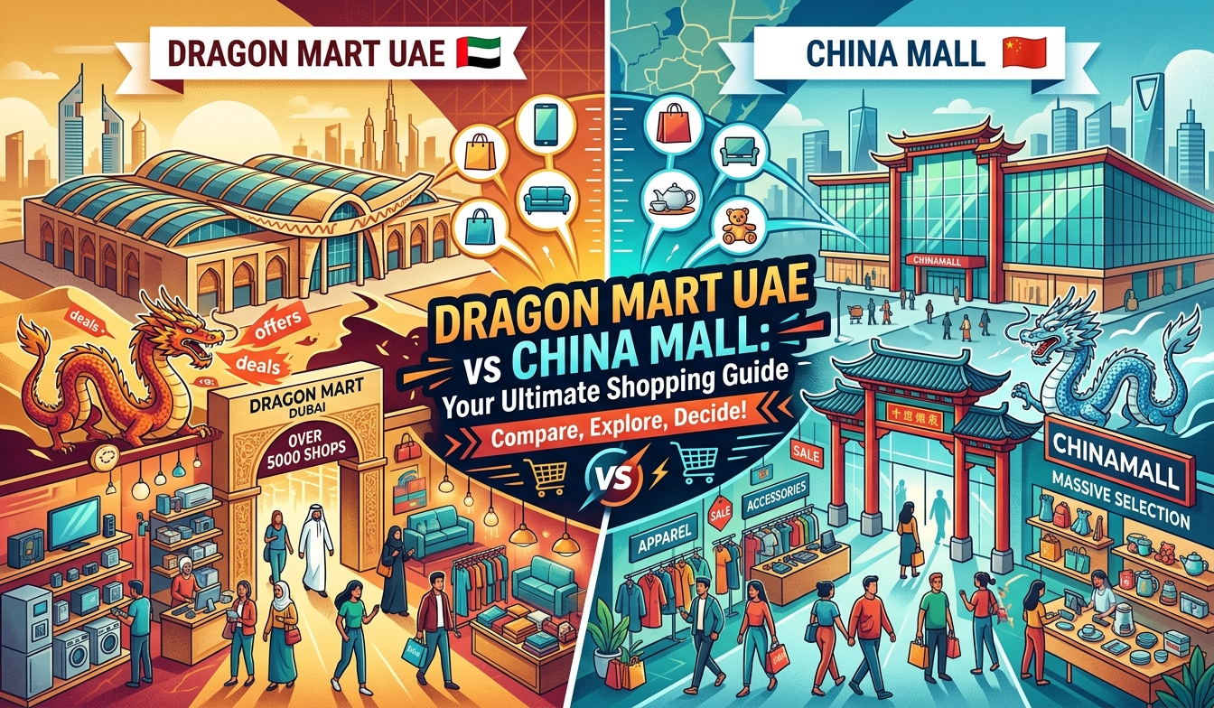 Affordable Chinese products and wholesale shopping items displayed inside Dragon Mart UAE — a popular China Mall in Dubai for bulk buyers and bargain shoppers.