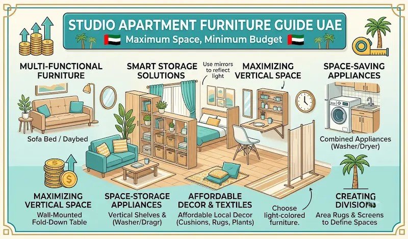UAE studio apartment furniture guide 2026 — smart space-saving ideas and budget shopping at China Mall